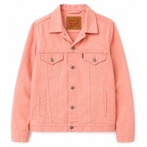Levi's Vintage Fit Pink Denim Trucker Jacket Women's L Oversized Cotton Stretch